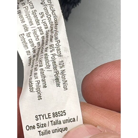 Gloves black fuzzy acrylic blend one size knitted READ - Picture 7 of 7